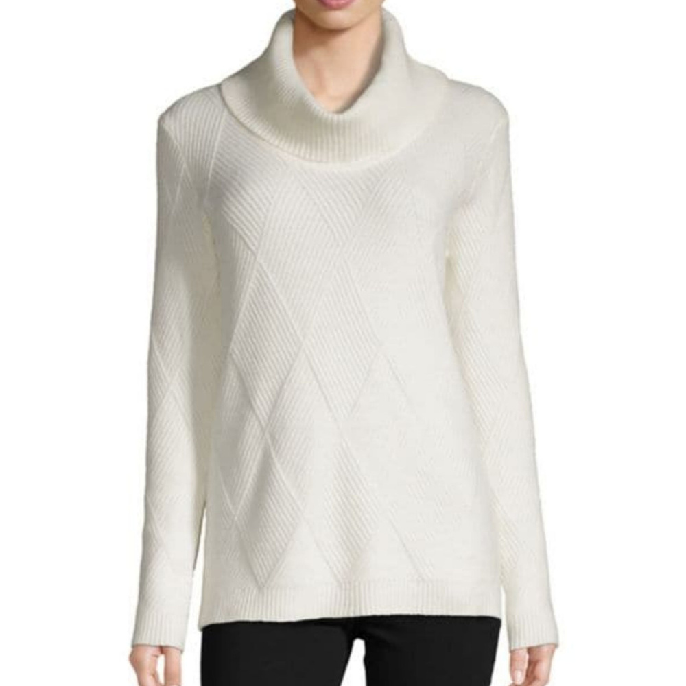 Women Calvin Klein Cotton Turtleneck Knit Sweater M